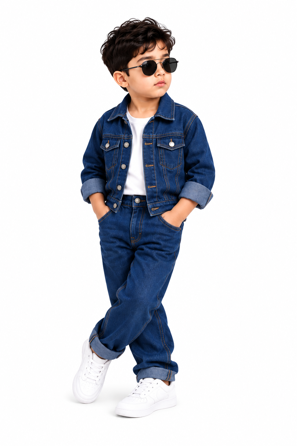 Mini Rider Dark Blue Denim Set